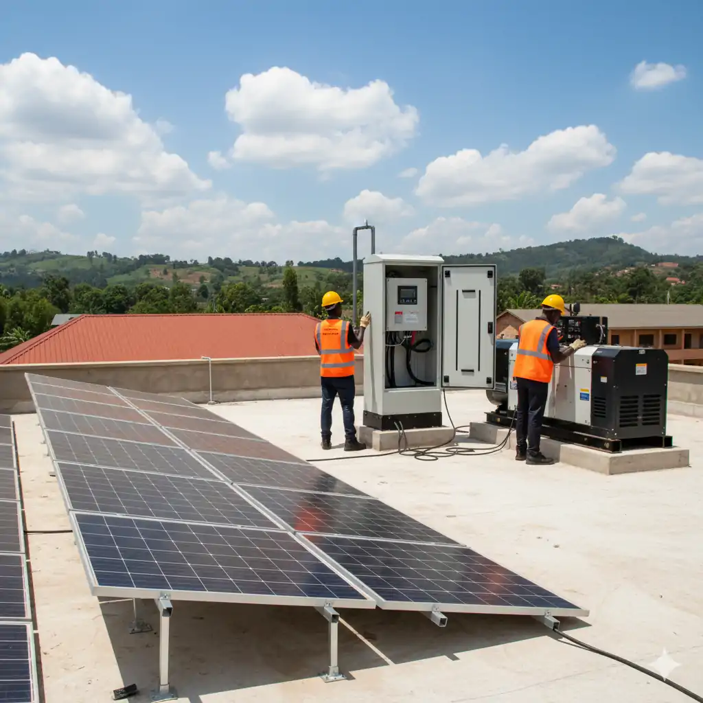 Hybrid solar and generator backup solutions in Uganda